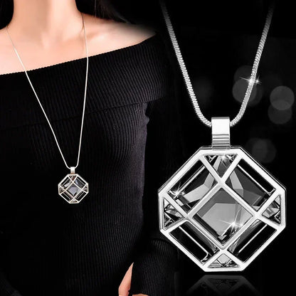 Gray Crystal Choker Necklace
