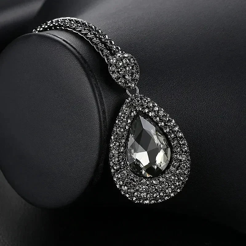 Gray Crystal Choker Necklace