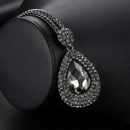 Gray Crystal Choker Necklace