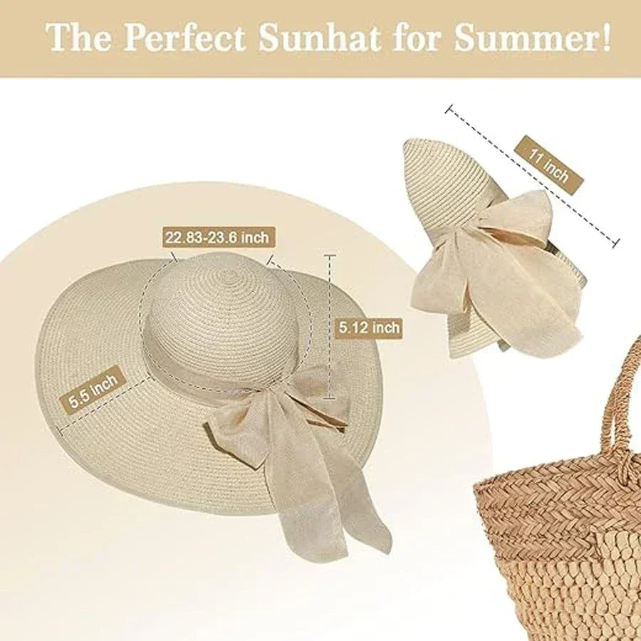 Wide Brim UV Protection Foldable Straw Hat