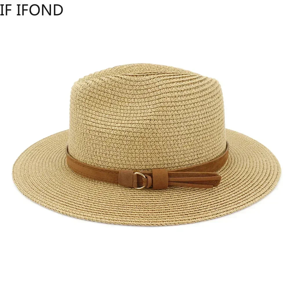 Oversized Panama Jazz Trilby Straw Sun Hat