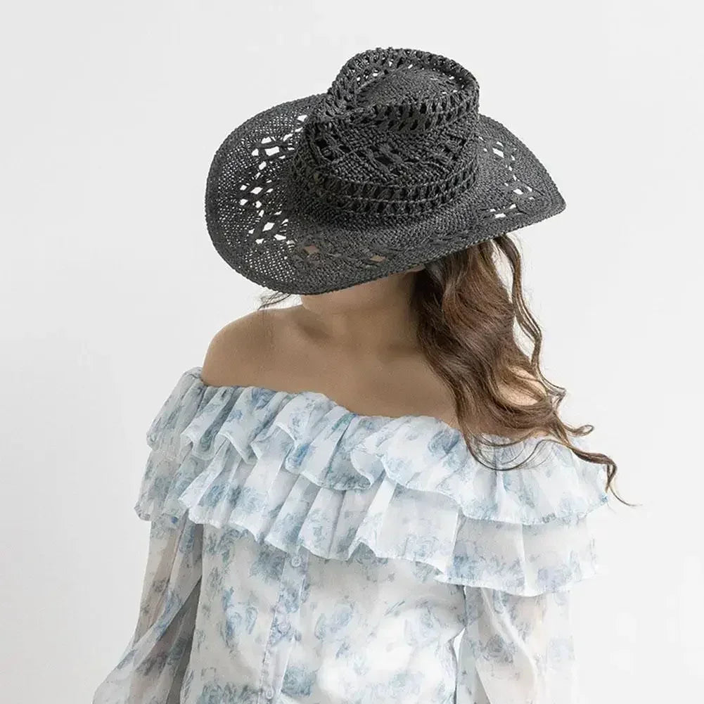 Hand-Woven Western Cowboy Straw Hat