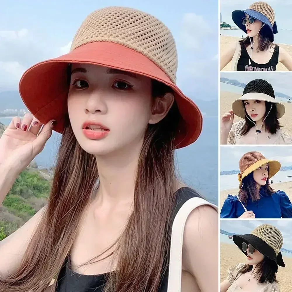 Foldable Wide Brim Bucket Hat | Ponytail Friendly