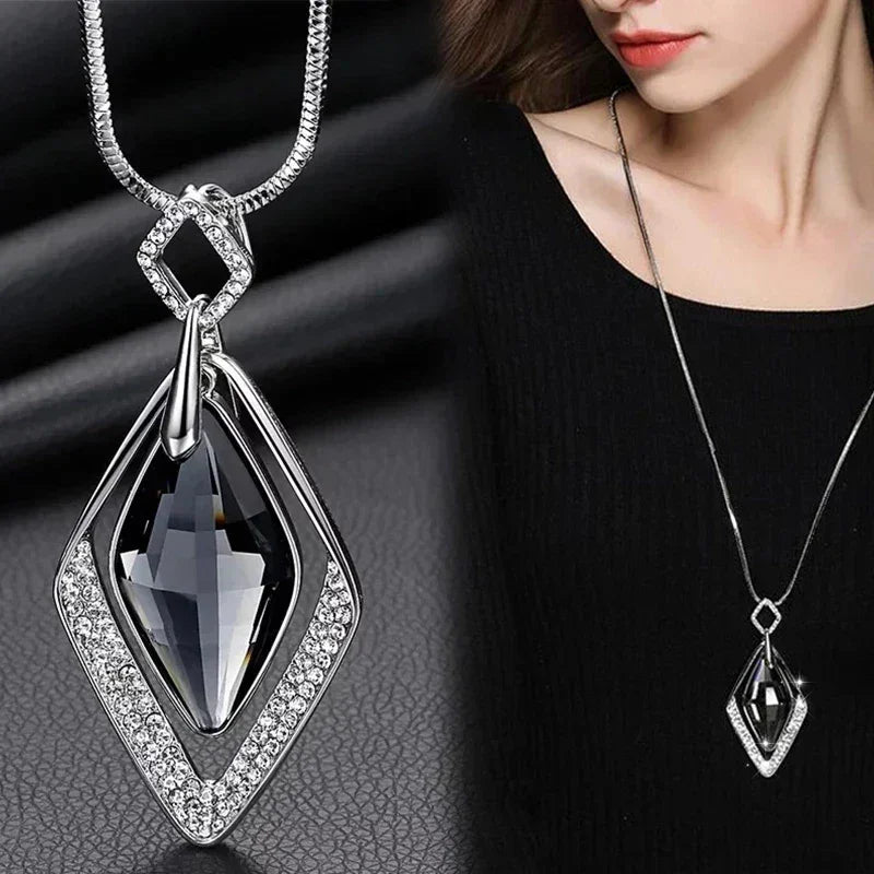 Gray Crystal Choker Necklace