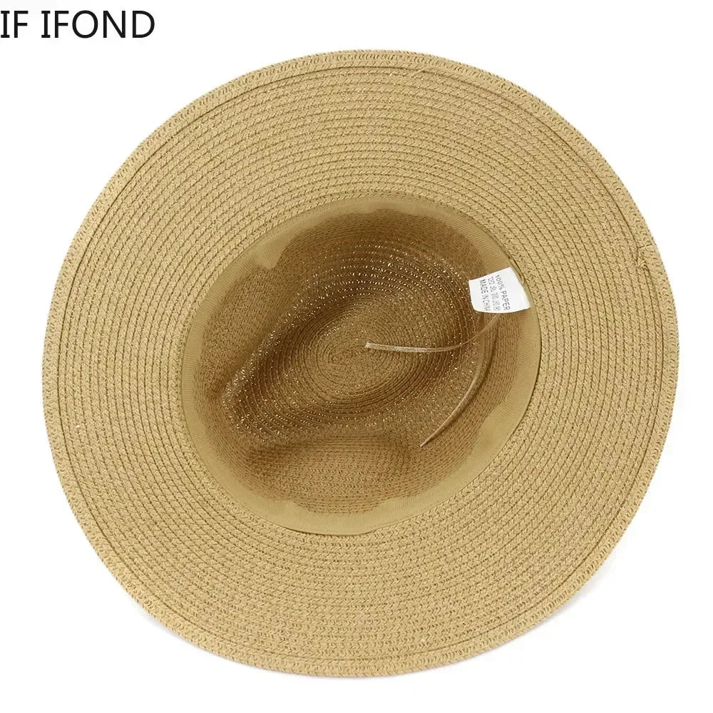 Oversized Panama Jazz Trilby Straw Sun Hat