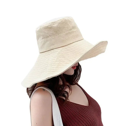 Japanese Big Brim Foldable Cotton Sun Hat