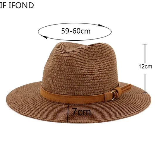Oversized Panama Jazz Trilby Straw Sun Hat