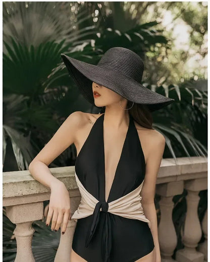 Foldable Wide Brim Straw Bucket Sun Hat