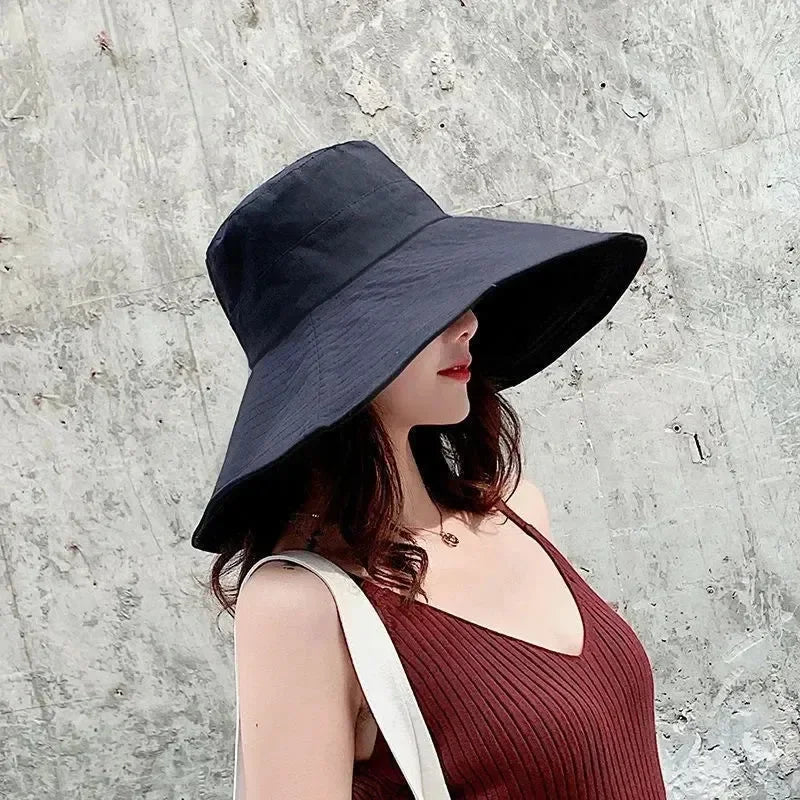Japanese Big Brim Foldable Cotton Sun Hat