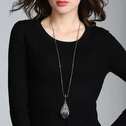 Gray Crystal Choker Necklace