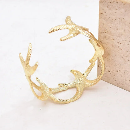 Gold Starfish Cuff Bracelet