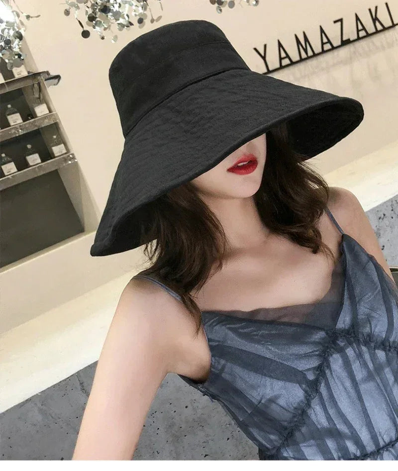 Japanese Big Brim Foldable Cotton Sun Hat