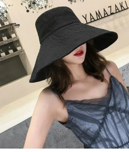 Japanese Big Brim Foldable Cotton Sun Hat
