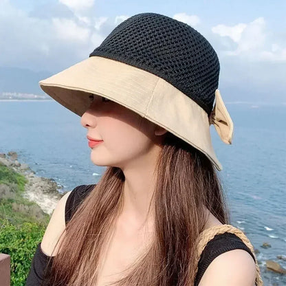 Foldable Wide Brim Bucket Hat | Ponytail Friendly