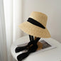 Hepburn Style Wide Brim Straw Sun Hat