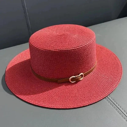 Bowknot Flat Brim Straw Panama Sun Hat