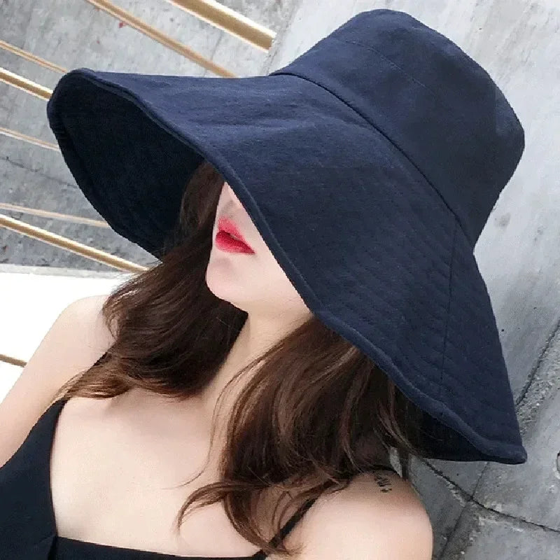 Japanese Big Brim Foldable Cotton Sun Hat