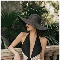 Foldable Wide Brim Straw Bucket Sun Hat