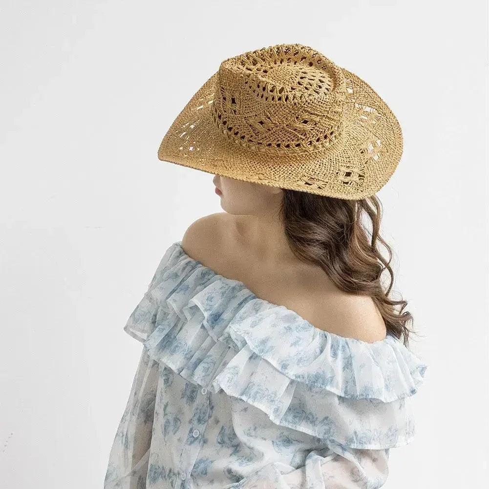 Hand-Woven Western Cowboy Straw Hat