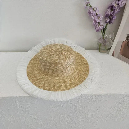 Hepburn Style Wide Brim Straw Sun Hat