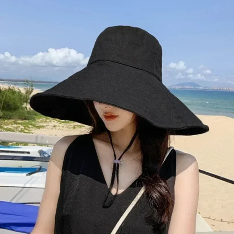 Japanese Big Brim Foldable Cotton Sun Hat