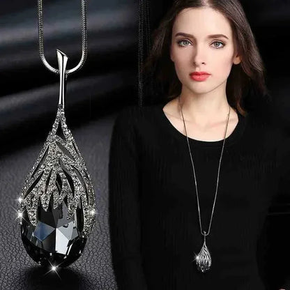 Gray Crystal Choker Necklace