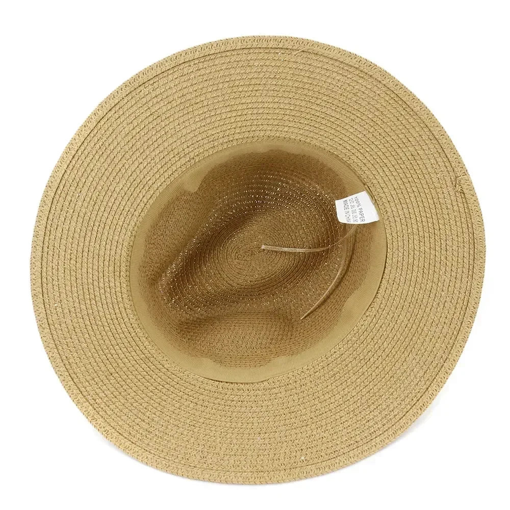 Oversized Panama Jazz Trilby Straw Sun Hat