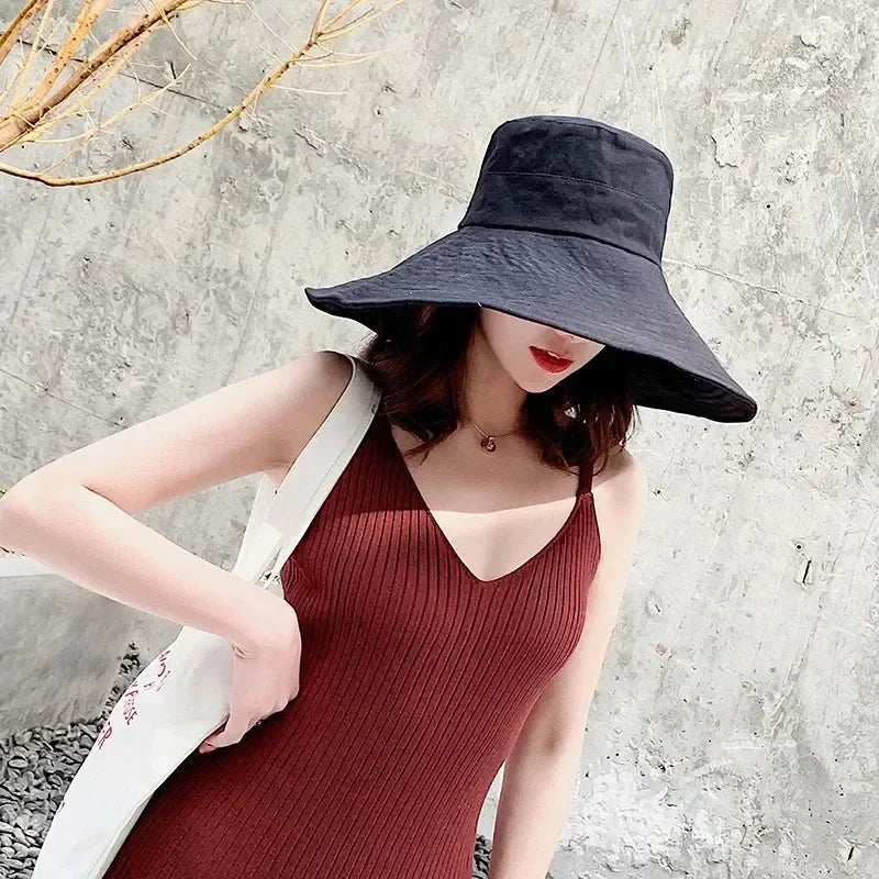 Japanese Big Brim Foldable Cotton Sun Hat