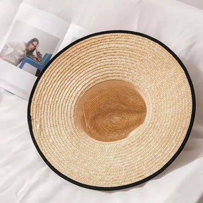 Belt Strap Wide Brim Straw Panama Sun Hat