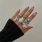Baroque Pearl Flower Open Ring