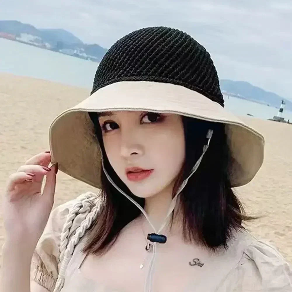 Foldable Wide Brim Bucket Hat | Ponytail Friendly