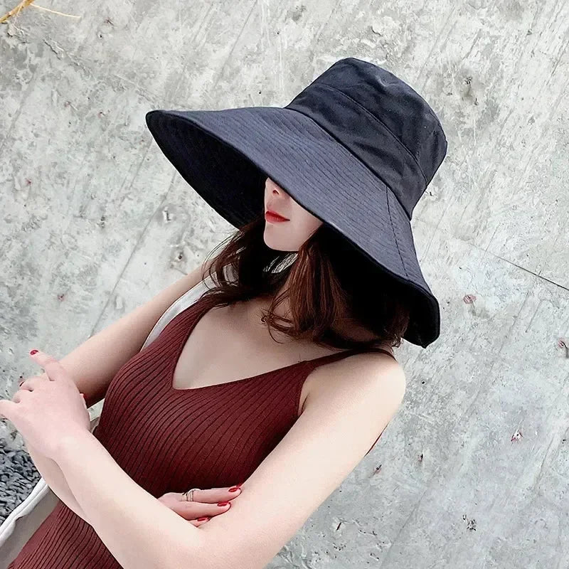 Japanese Big Brim Foldable Cotton Sun Hat