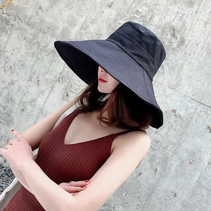 Japanese Big Brim Foldable Cotton Sun Hat