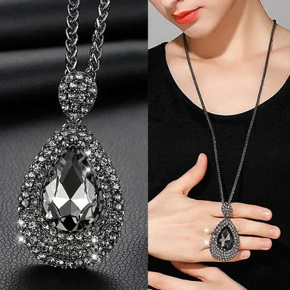 Gray Crystal Choker Necklace
