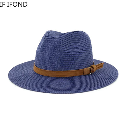 Oversized Panama Jazz Trilby Straw Sun Hat