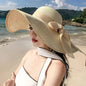 Foldable Bow Brim Straw Sun Hat