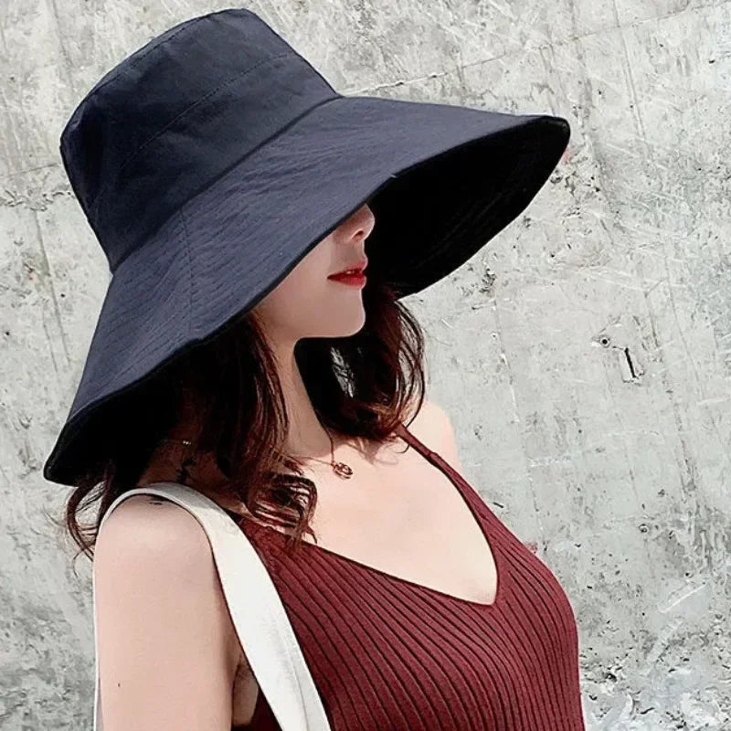 Japanese Big Brim Foldable Cotton Sun Hat