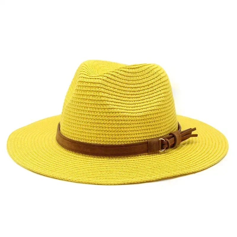 Oversized Panama Jazz Trilby Straw Sun Hat