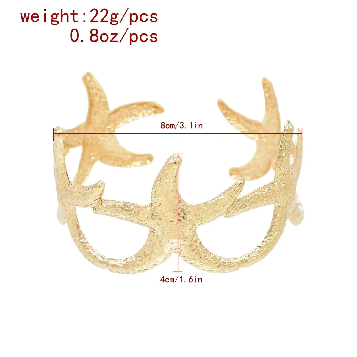 Gold Starfish Cuff Bracelet