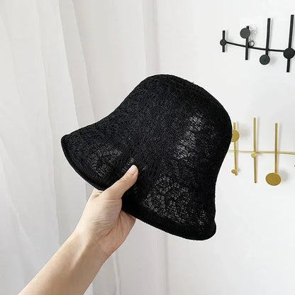 Korean Hollow Knit Crochet Bucket Hat