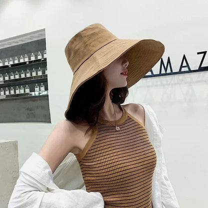 Japanese Big Brim Foldable Cotton Sun Hat