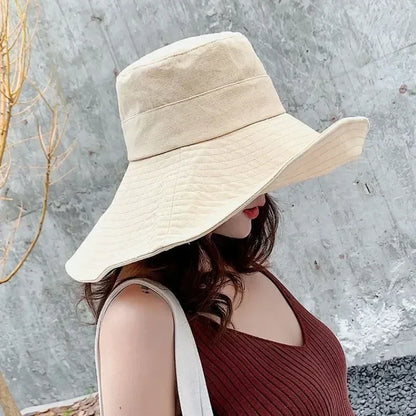 Japanese Big Brim Foldable Cotton Sun Hat