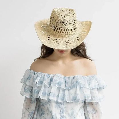 Hand-Woven Western Cowboy Straw Hat