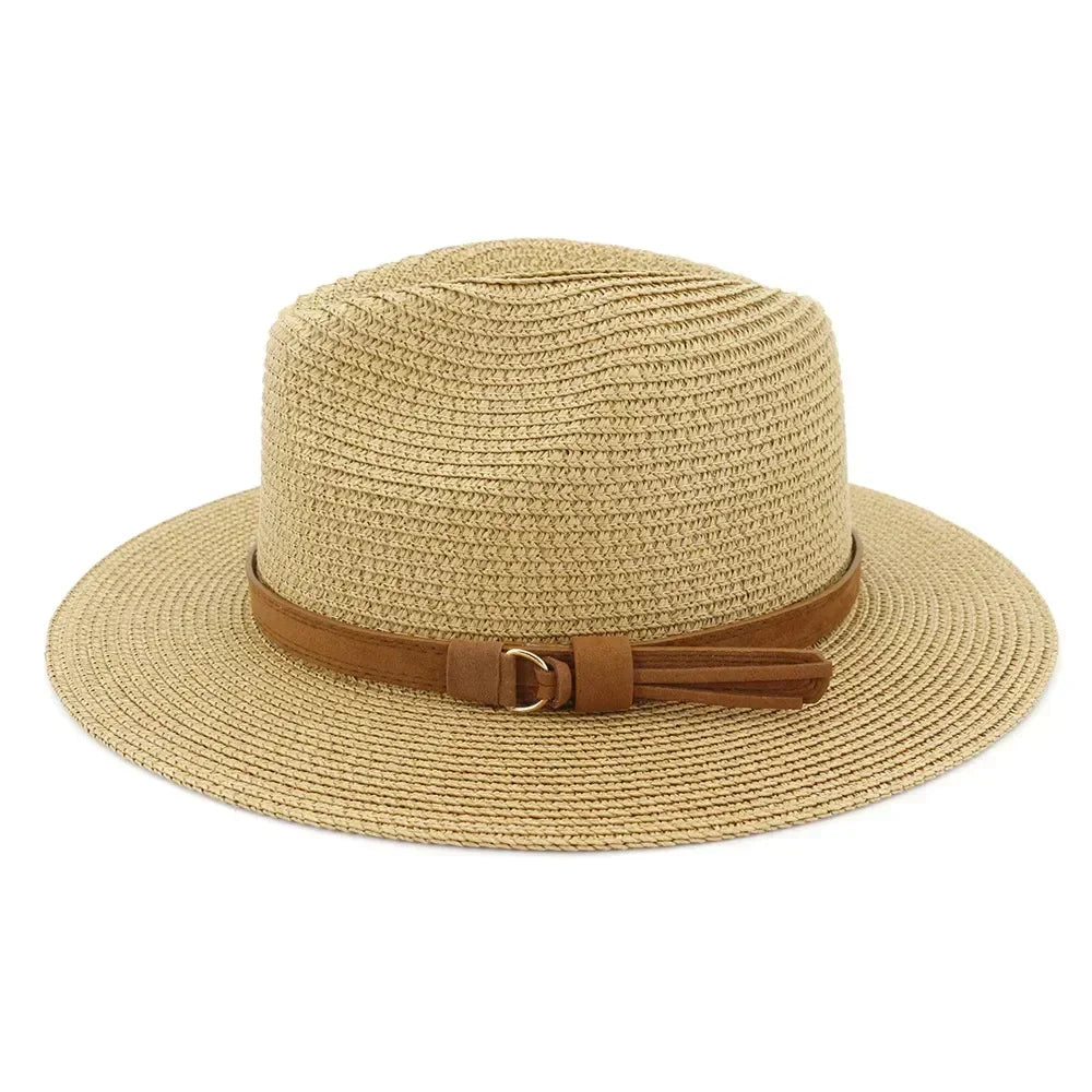 Oversized Panama Jazz Trilby Straw Sun Hat