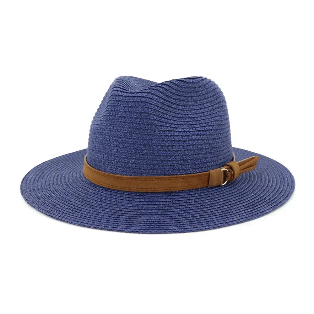 Oversized Panama Jazz Trilby Straw Sun Hat