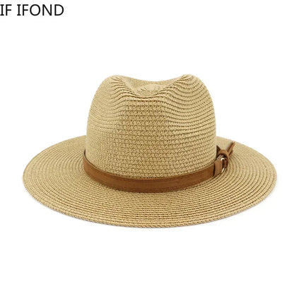 Oversized Panama Jazz Trilby Straw Sun Hat