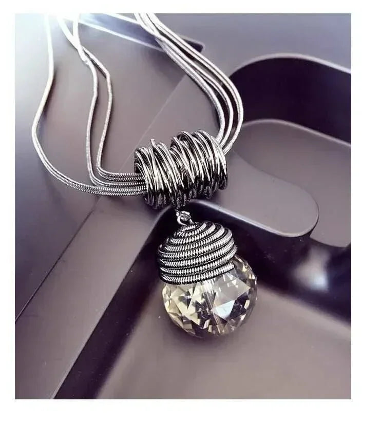 Gray Crystal Choker Necklace