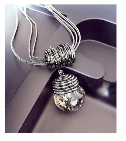 Gray Crystal Choker Necklace