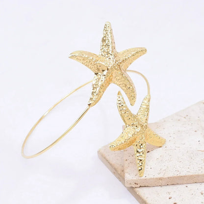 Gold Starfish Cuff Bracelet