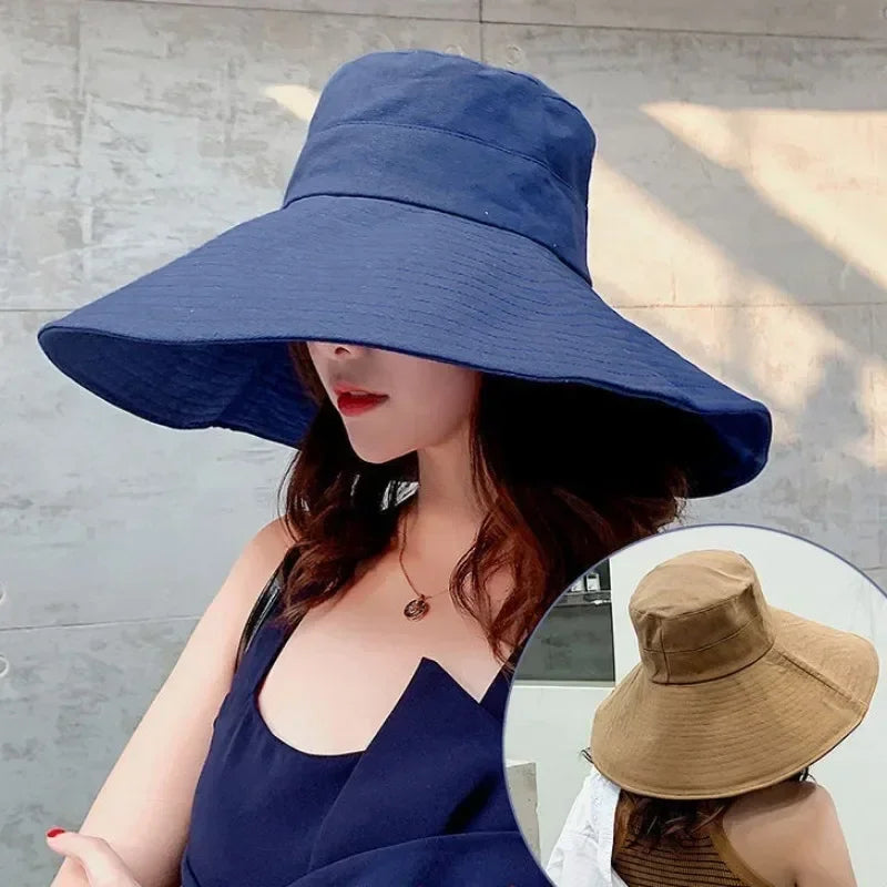 Japanese Big Brim Foldable Cotton Sun Hat